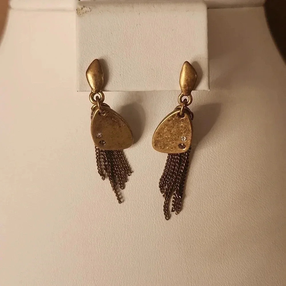 Kenneth Cole Gold Tone Stud Drop Earrings